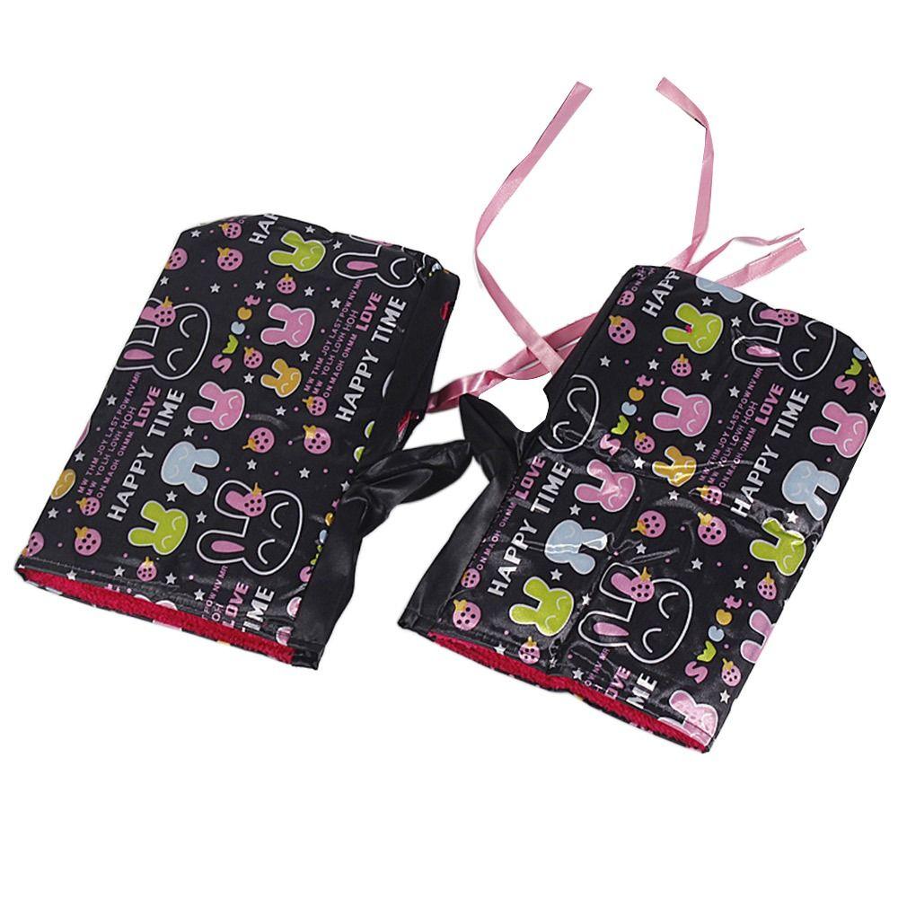 

Waterproof Motorcycle Handlebar Gloves Coldproof Handle Covers Electric Vehicle Warm Gloves Summer Black Colored Rabbit