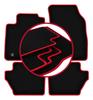 Velour Floor Mats with Red Edge For: Ford Fiesta MK7 Hatchback (2011-2017)