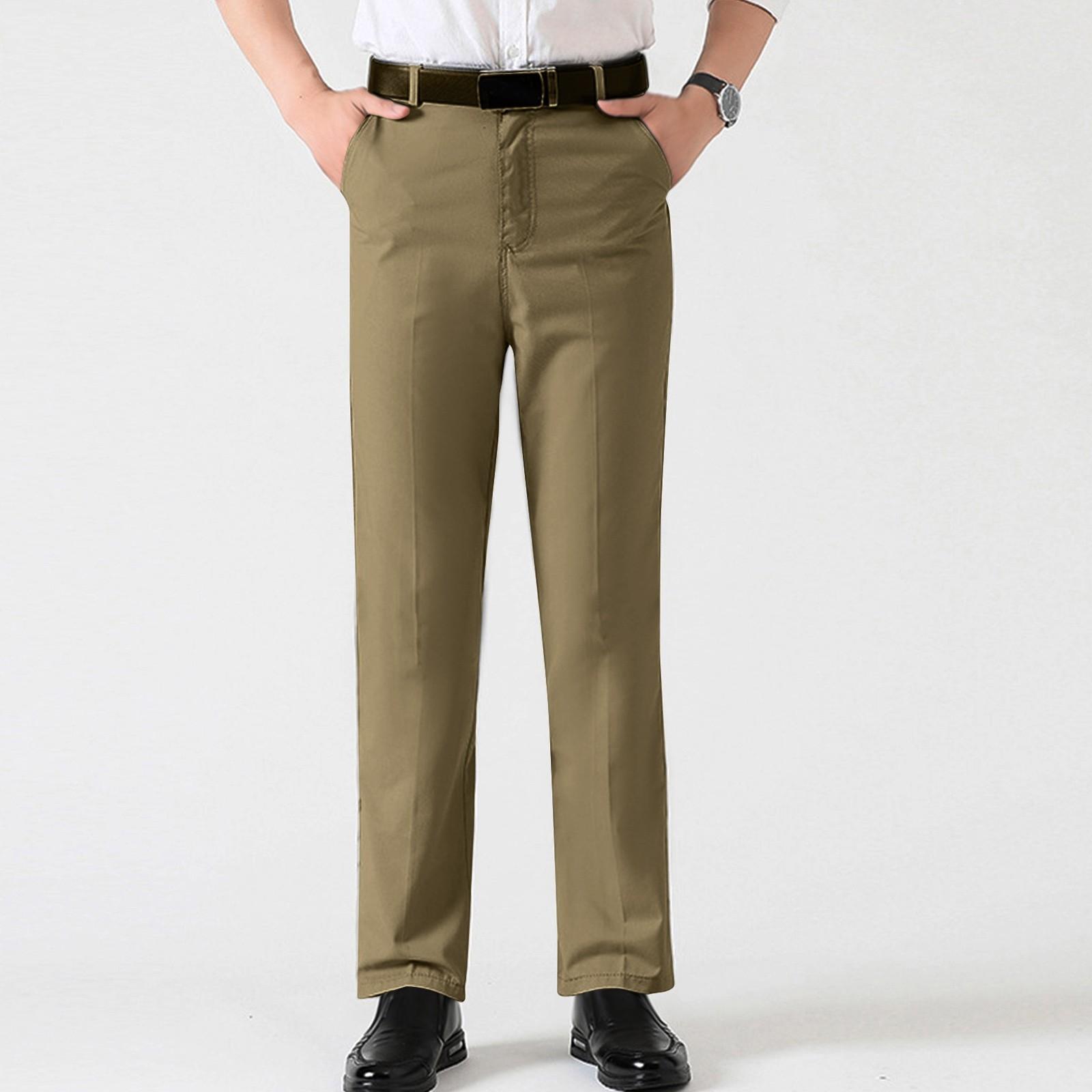 Men s Business Casual Slim Straight Leg Business Trousers Men s Casual Pants 36