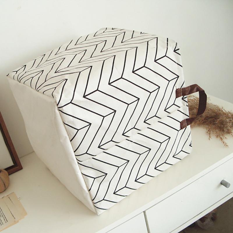 Home Fabric Art Cotton Linen Dirty Clothes And Sundry Storage Basket Square Box Folding Toy Basket Storage Box Mini Organizers