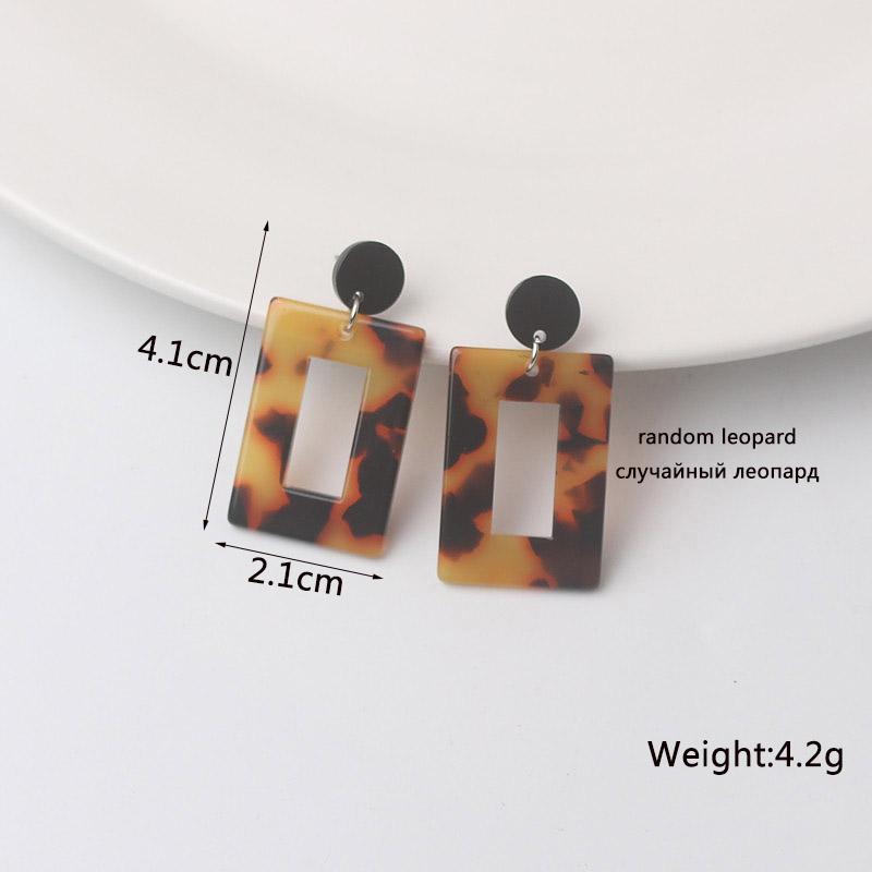 Acrylic Women Dangle Earrings Hollow Geometric Statement Pendants Drop Earrings Leopard Stripe acrylic earrings novelties