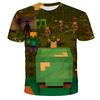 Boys T Shirt Minecraft 3D Printed Casual Summer Cute Boys Girls Building Blocks Cartoon T-shirt Popular Tops Inside Outside Mc