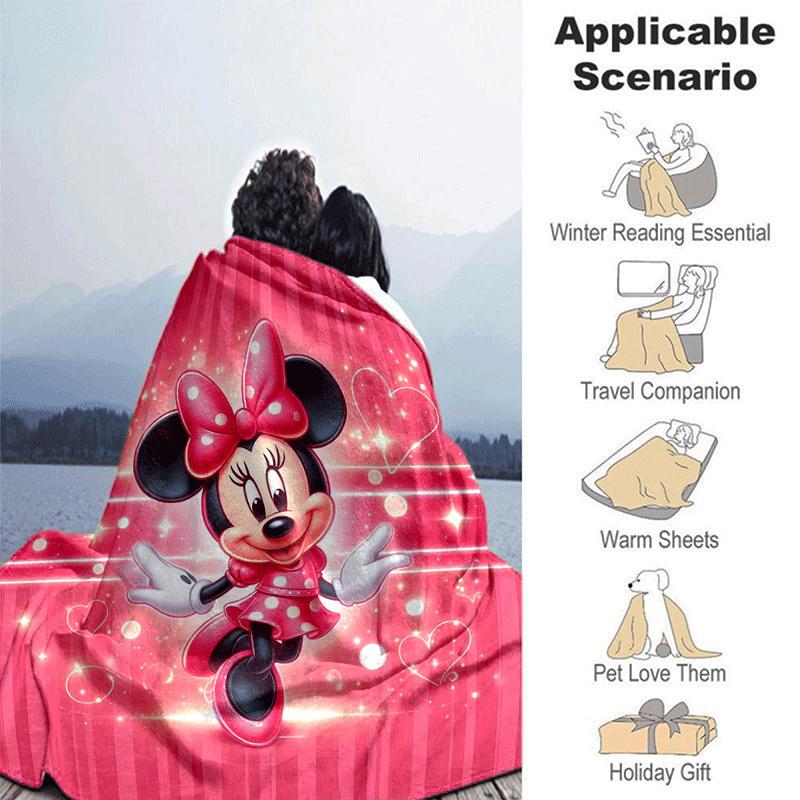 1pc Minnie Printing Blanket - Soft, All-Season Throw for Office Blanket, Car, Travel