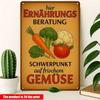 Retro Vegetable Tin Sign Metal Poster Wall Art for Kitchen Bar German Decor