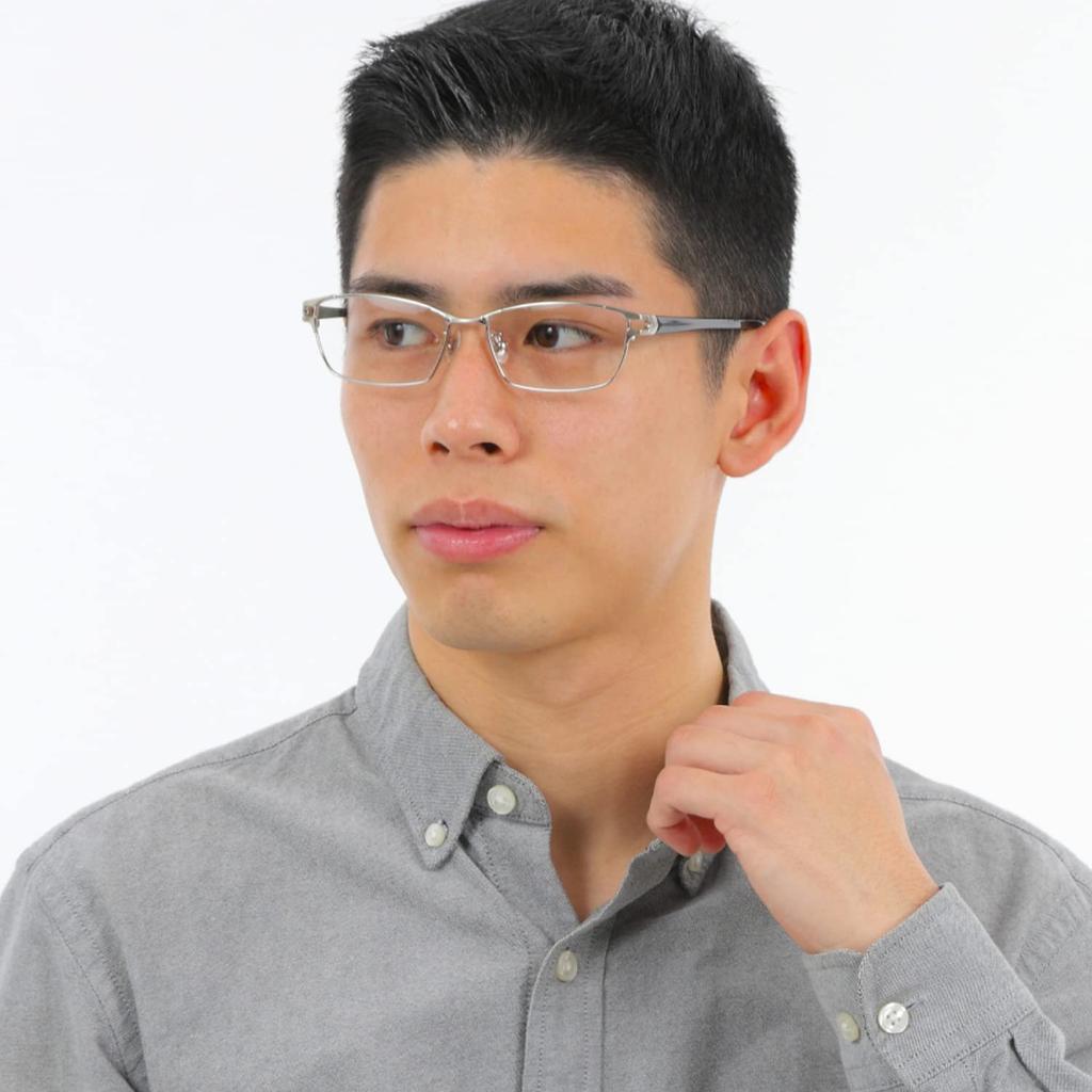 Super Blue Light Cut PC Blue Light Full Blue Light UV UV Fashion Silver Slightly Tough Glasses Glasses, Glasses, 94% Cut, Square, Rim, Metal, Men's,