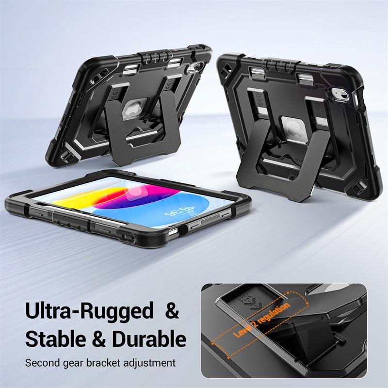 iPad 10th/11th Gen Pro 11 Invisible Folding Stand Anti-drop Protective Strap Case