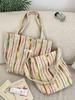 Korean-Style Rainbow Striped Women's Single Shoulder Crossbody Tote Bag