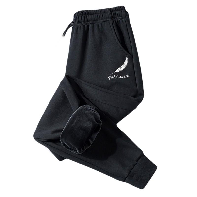 Calças compridas masculinas outono inverno casual cor sólida manter quente e veludo