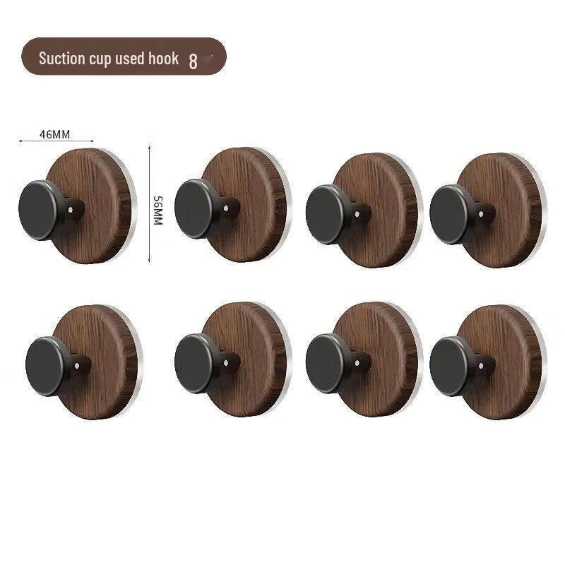 LIEI Wood Grain Suction Cup Double Hook