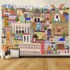 Jerusalem Stadt Wandteppich, Groß 80X60 Zoll Weiches Flanell, Keramikfliesen Mosaik Muster Für Heimdekoration Wandbehang Wandteppiche