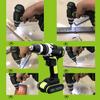 15-speed Double Speed Power Power Tool 100-240V AC Rechargeable Electric Screwdriver Wireless Cordless Drill Hammer Drill Battery LED Light
