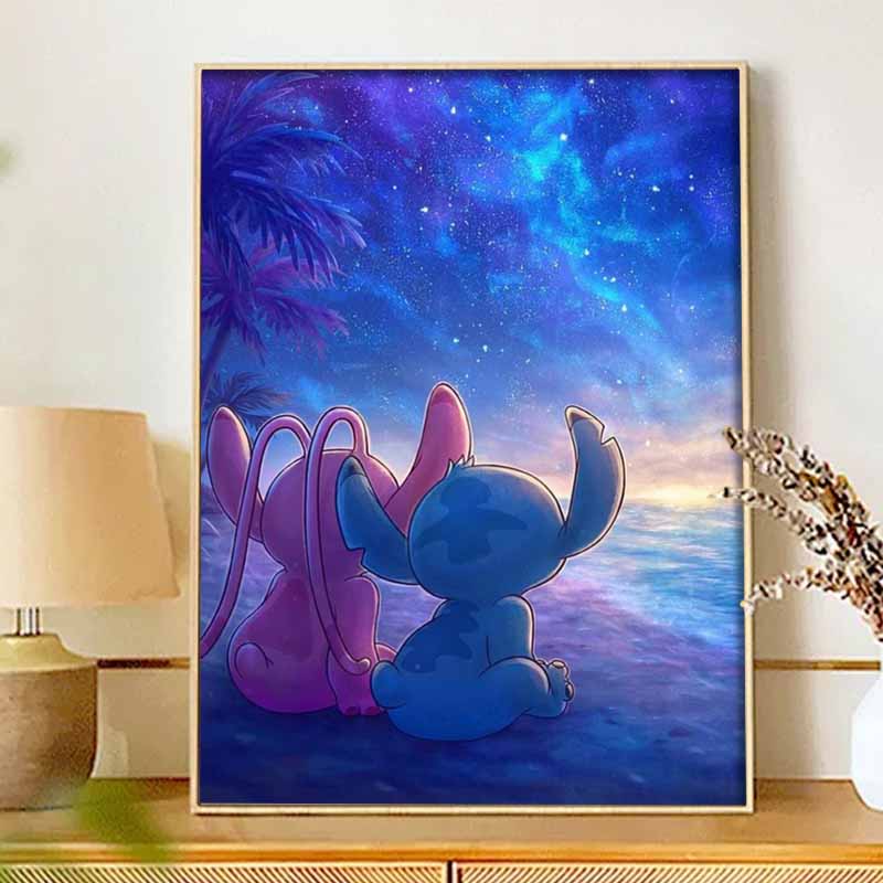 Disney Diamond Painting 5D DIY Stitch Angel Diamond Painting Art Diamond Painting Kit Adult/Beginner Gift Idea Creative Home Decor