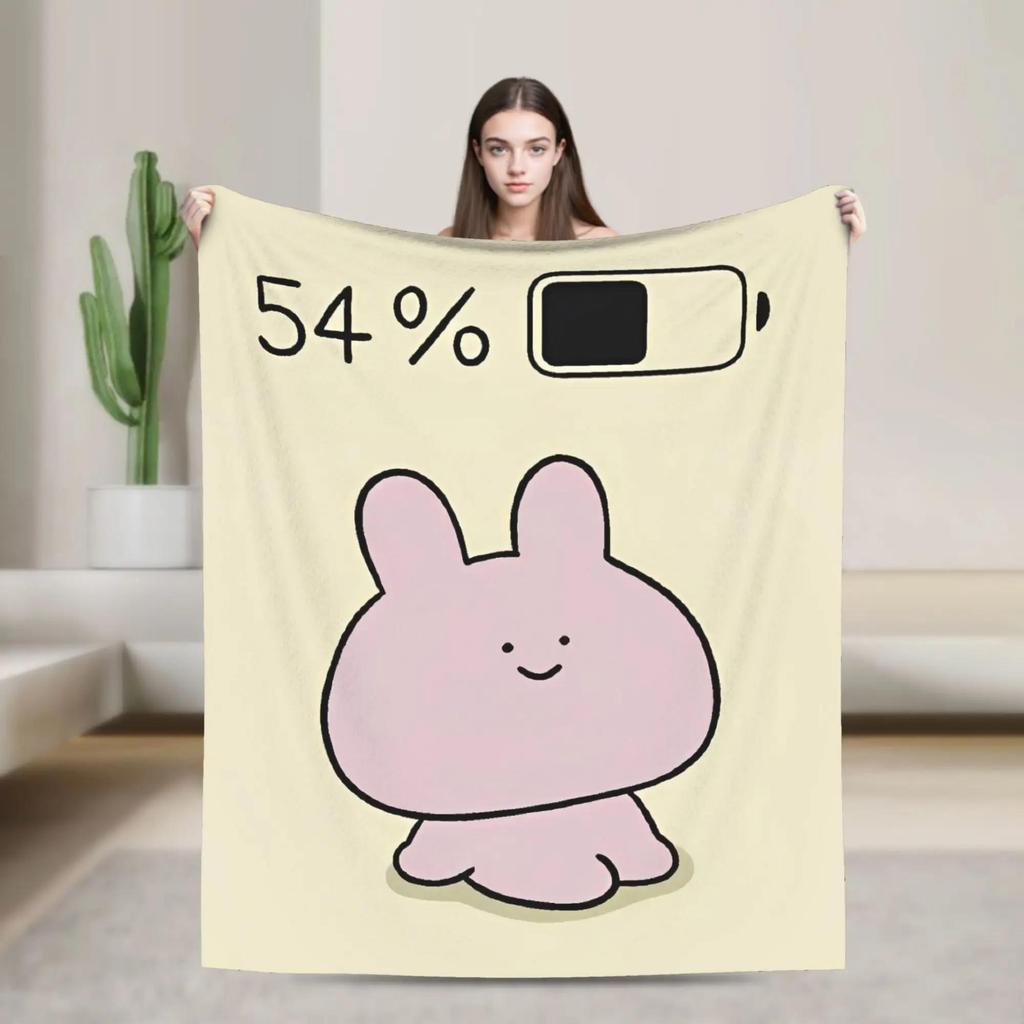 Asamimichaan Cute Asamimi Blanket Soft Warm Street Trend Plush Throw for Couch Bed Picnic Flannel Bedspread Cover