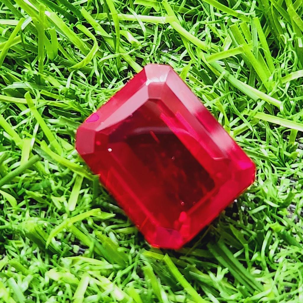 64.80 Ct Heated Ceylon Red Ruby Emerald Cut Faceted Loose Gemstone