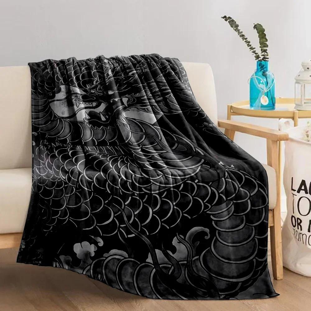 6 Size The Warm and Comfortable Dragon Soft Blanket, Suitable for Living Room,Room Sofa Available in All Seasons,Gift for Friend