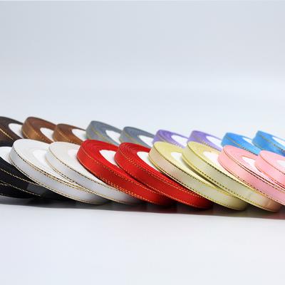 Gift Wrapping Golden Ribbon DIY 1cm*22m Wedding Party Decoration 1Roll Silk Satin High Quality Popular Scrapbooking Supplies Hot Sale  Unique