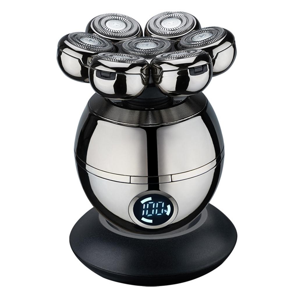 Shaver For Men, Wireless Charging Floating Head Shaver, IPX7 With 7 Rotating Shaver Heads, Nose Hair Sideburn For Body, Face