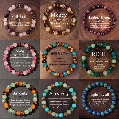 Natuursteen Armband, Steen Kralen Dames Armband, Koppel Kralen Ketting Kristal Armband Sieraden