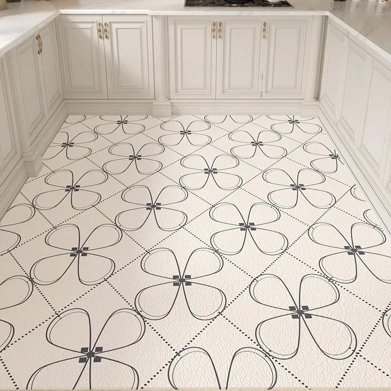 Waterproof Non-slip PVC Kitchen Mat Oil Proof Floor Carpet for Home Entrance Balcony Decoration Tapete De Cocina