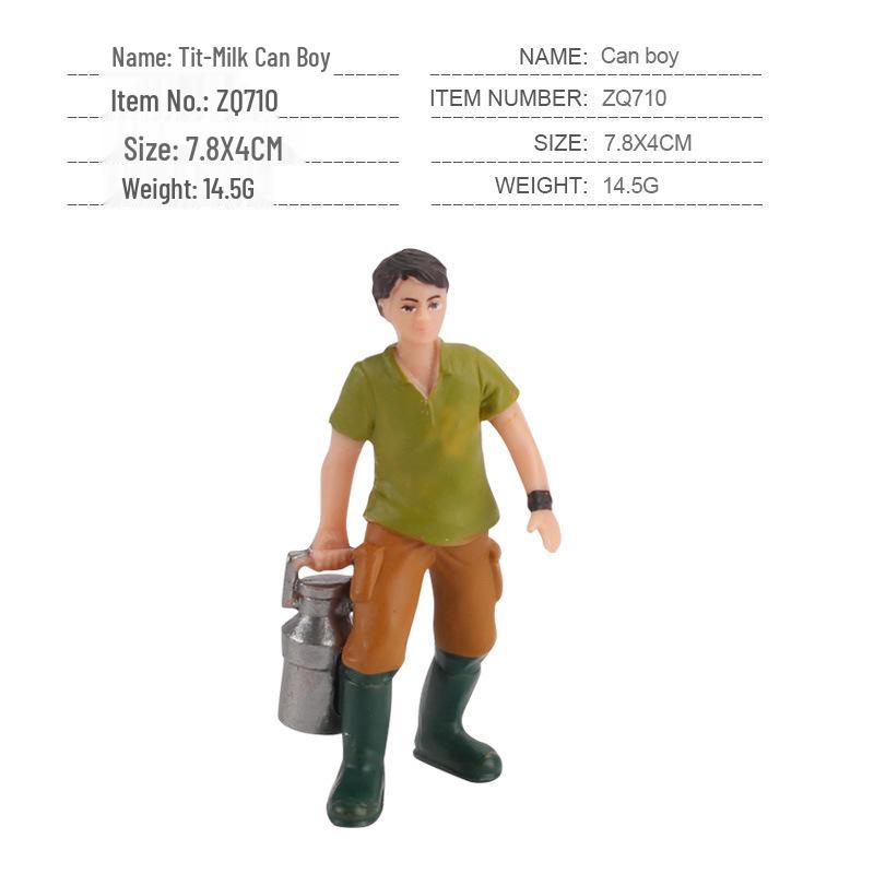 Cross-Border Farm Scene Worker Doll: Female Farmer with Shovel Ornament for Model Landscaping
