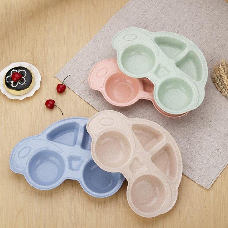 Toddler Infant Baby Dishes Cartoon Car Shape Plate Separated Child Food Plates Kids Dinnerware Tableware Tray
