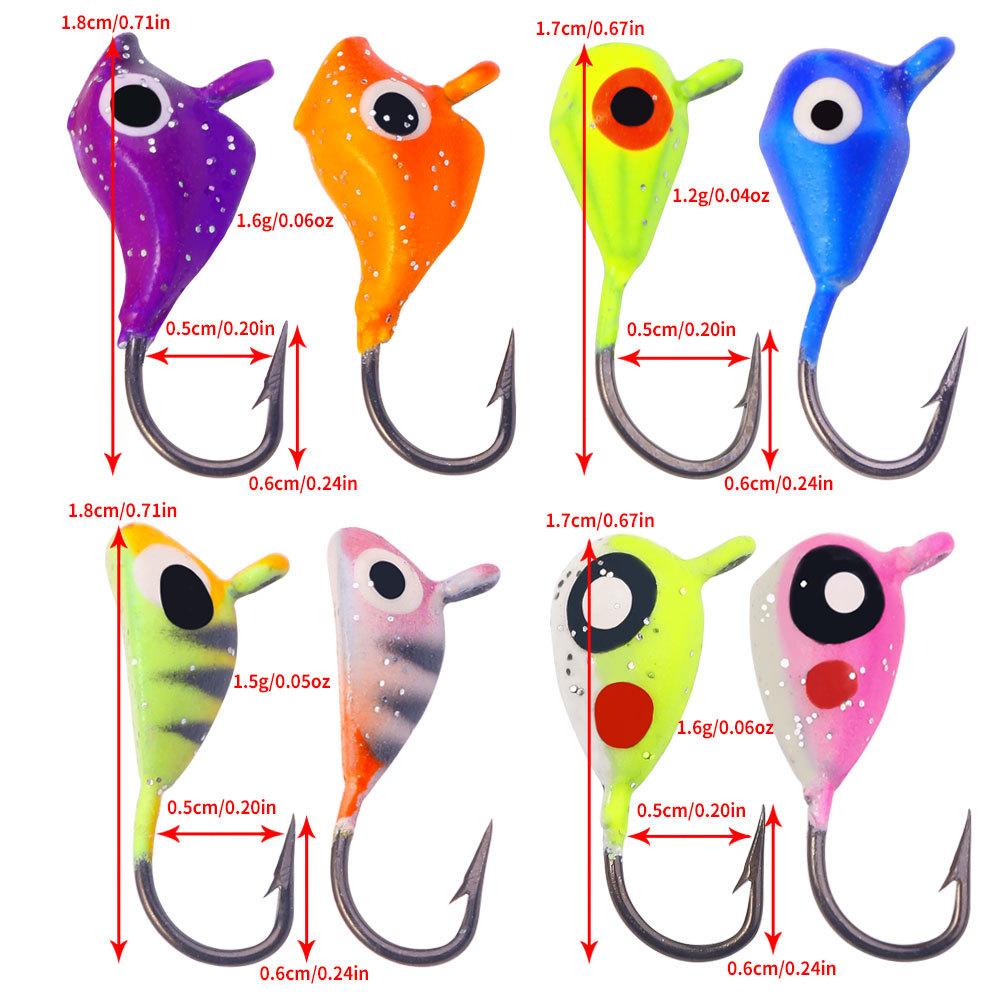 

8pcsLuminous Ice Fishing Lure Small Weight with Hook Winter Fishing Bait Wholesale Hengjia Sea Fishing Boat Fishing Lure Lure Ba a set