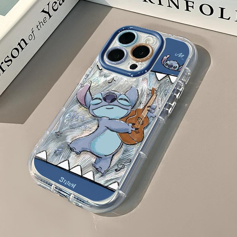 Stitch Guitar Feather Case for Apple 16/15/Huawei Honor Xiaomi Phone Case 13 Pro Max Full Coverage