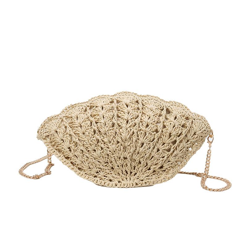 Damenstrohgewebte Tasche Lotusblatt Handgewebte Kleine Handtasche Böhmische Damen Strandtasche Geldbörsen Weben Mädchen Niedliche Umhängetaschen
