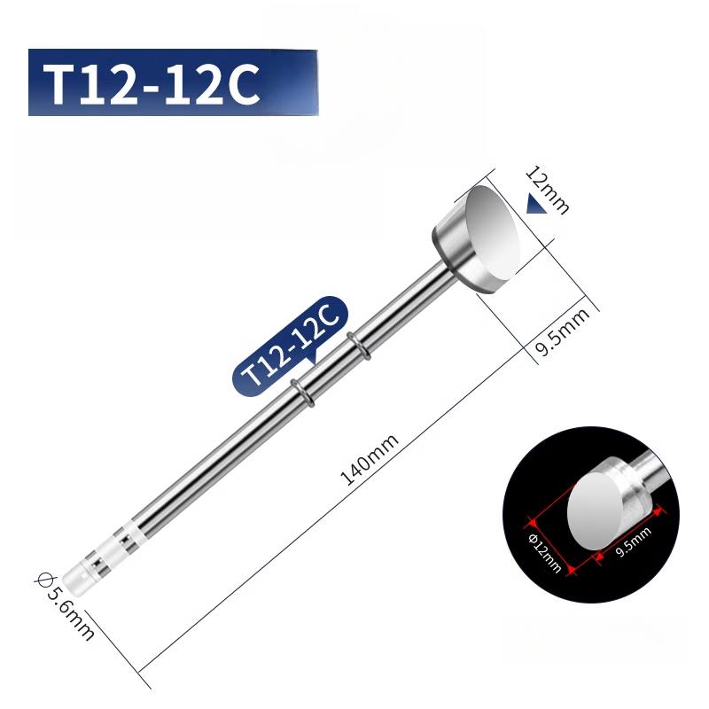 T12 Soldering Iron Tip Spade/Chisel/Hoof Shape 6C-12C for High-Temp Welding Station Heating Element
