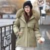 Pie Overcome Women's Medium and Long New Winter Loose Velvet Thickened Cotton-padded Jacket Tooling Jacket
