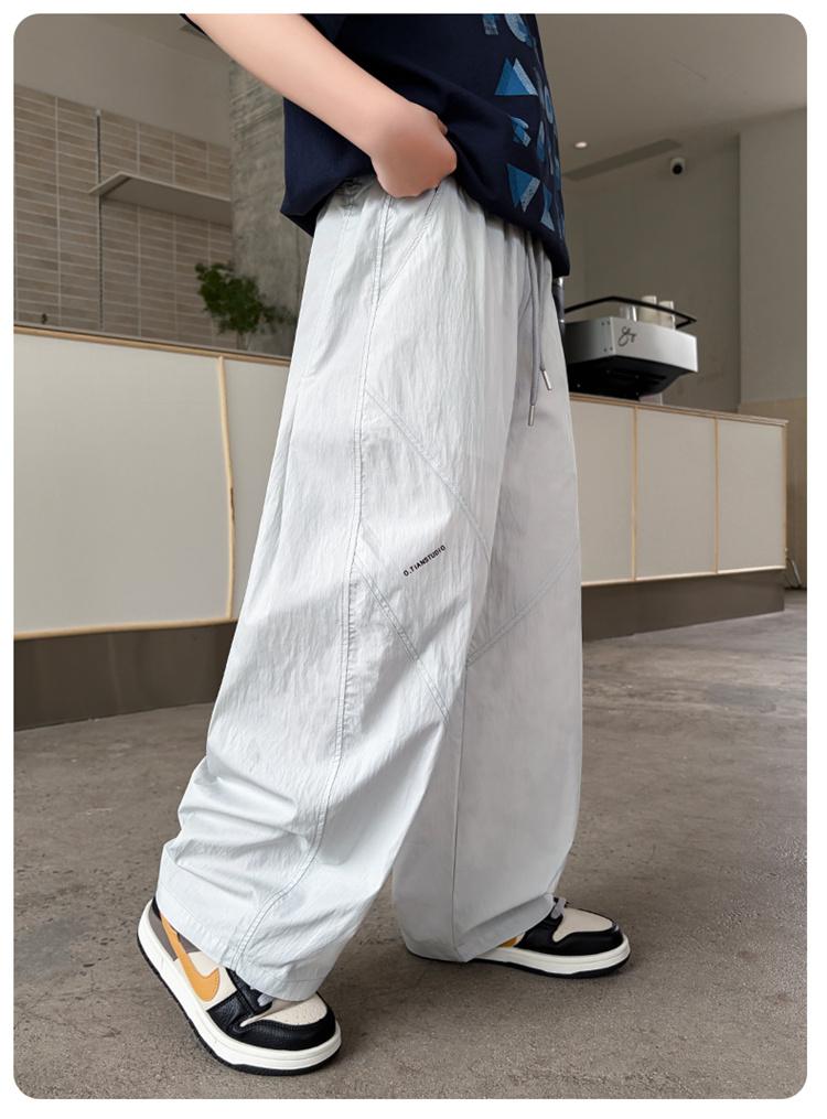 Boys' Straight Leg Wide Leg Loose Casual Pants 2026 New Style for Children, Middle-aged and Young Boys, Summer Thin Design, Mosquito Proof Sport