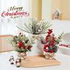 Christmas Mini Potted Artificial Small Christmas Tree Ornaments Potted Plants