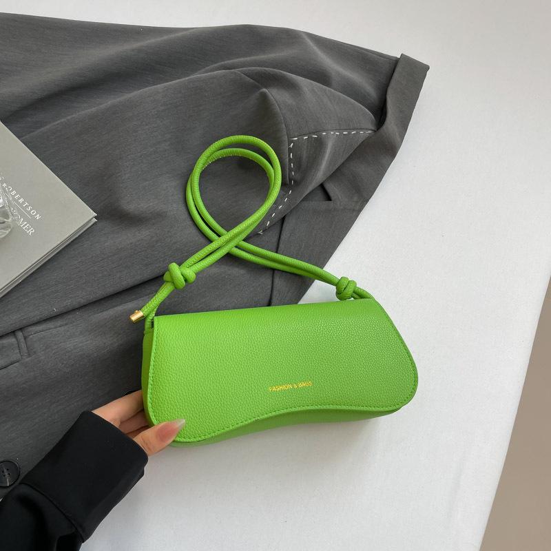 New solid color shoulder armpit bag retro fashion small square bag simple high-end versatile messenger bag women