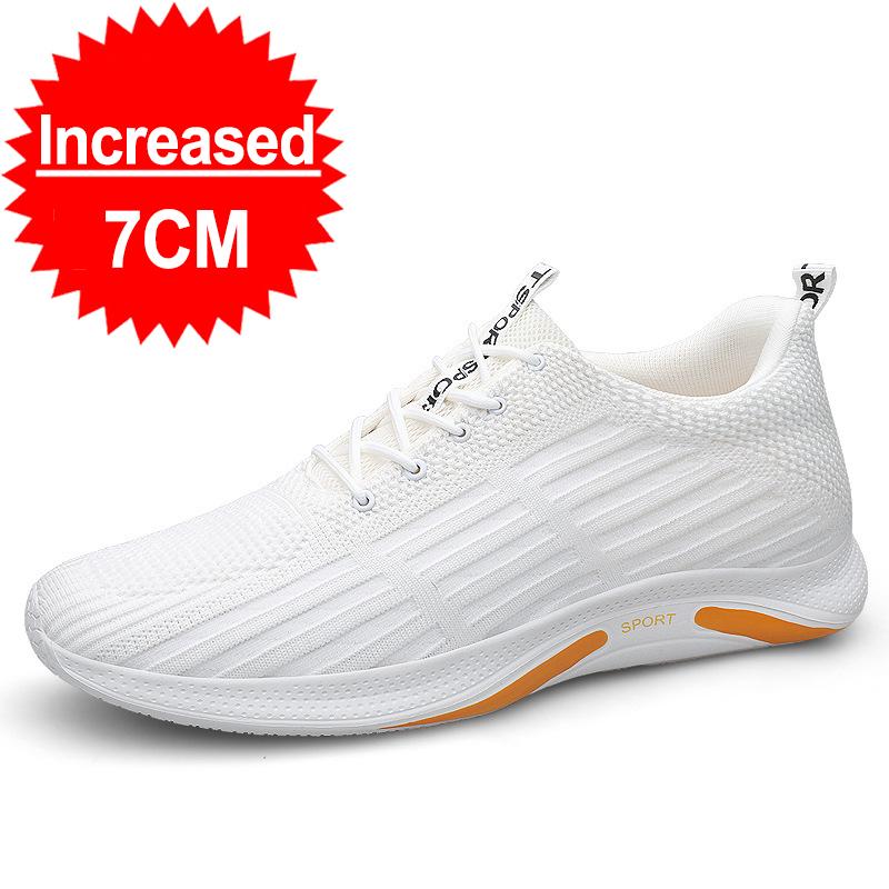 Sneakers Tall Men's Elevator Shoes For Men Leisure Height Increase Insole 7cm Casual Luxury Mesh Summer Running Shoes Skateboard