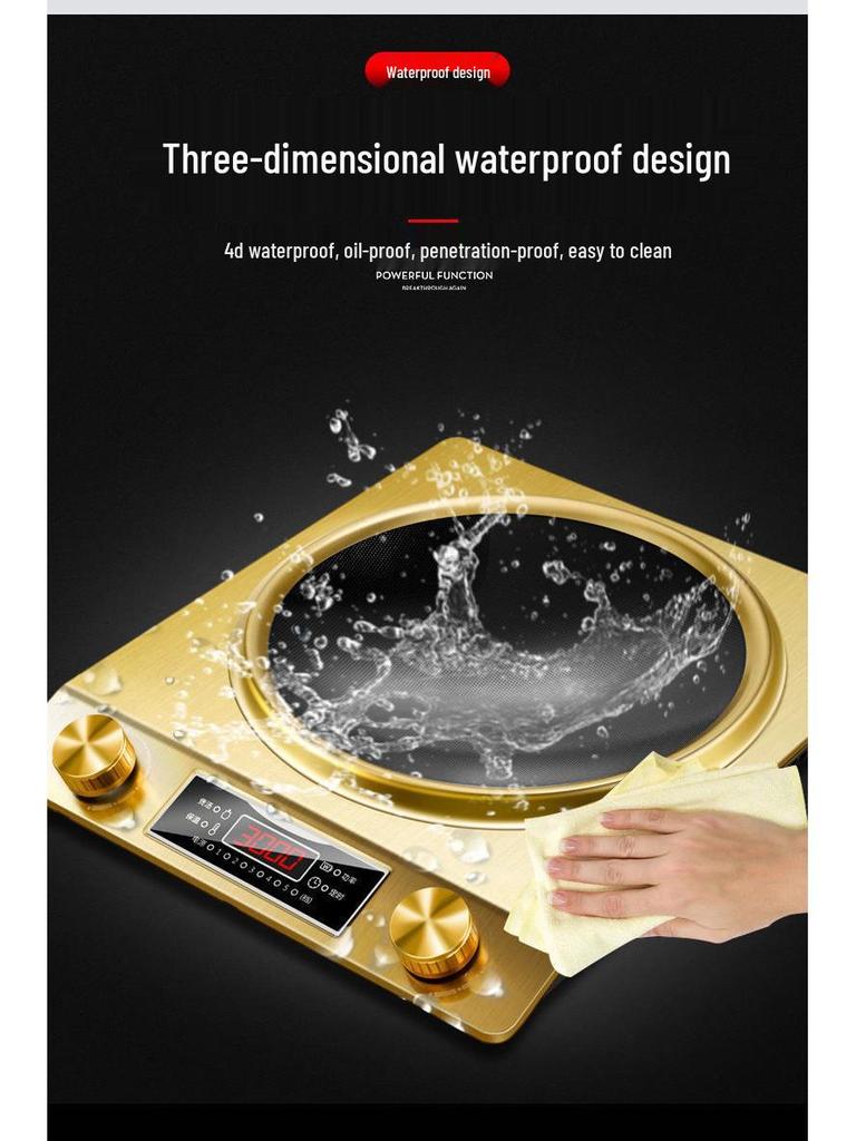 International 3500W Induction Cooker, 110V, EU/UK/US Standards, Commercial Flat and Concave Design