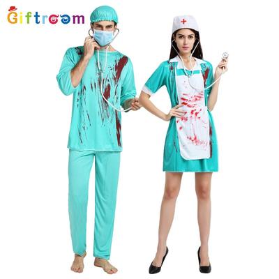 Mascherata Divertente Horror Sanguinante Medico Infermiera Gioco di Festa Costume