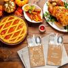 42PCS Thanksgiving Table Decor Cutlery Holder Set - 6 Thanksful Decorations Utensil Holder for Dinner Party Autumn Family Harvest Table Supplies
