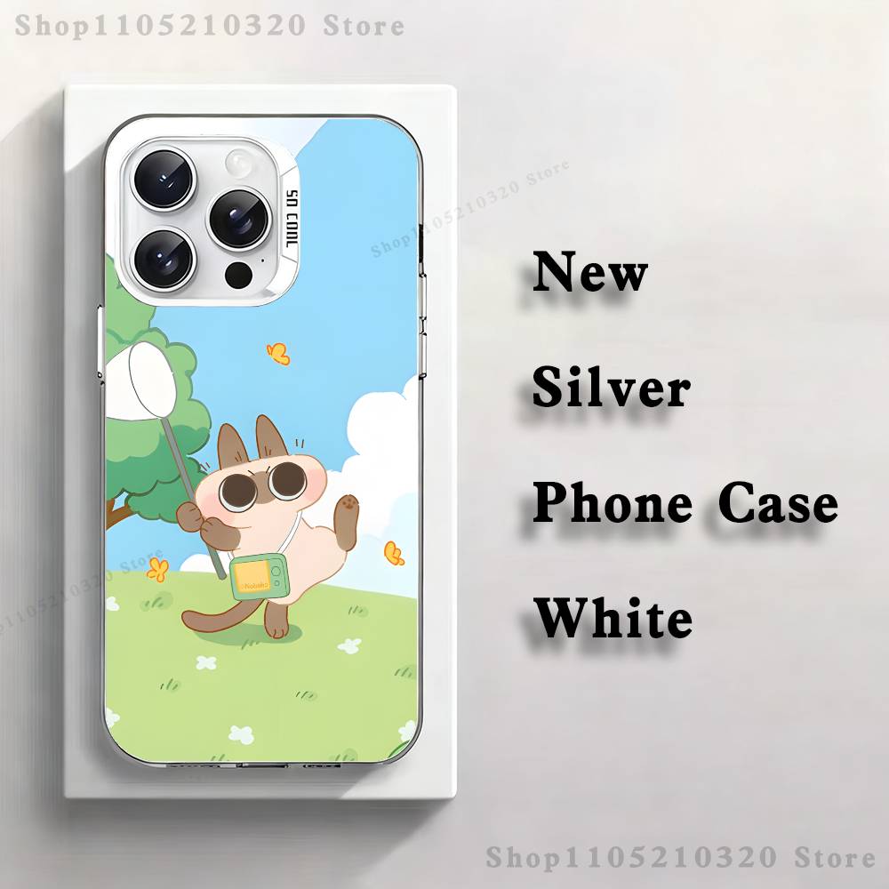 

A-Azukisan Cat Cute Phone Case For iPhone 17,16,15,14,13,12,11,Pro,Max,Plus,Mini,XS,SE Anti Fall White Matte Hard Bumper iPhone16pro