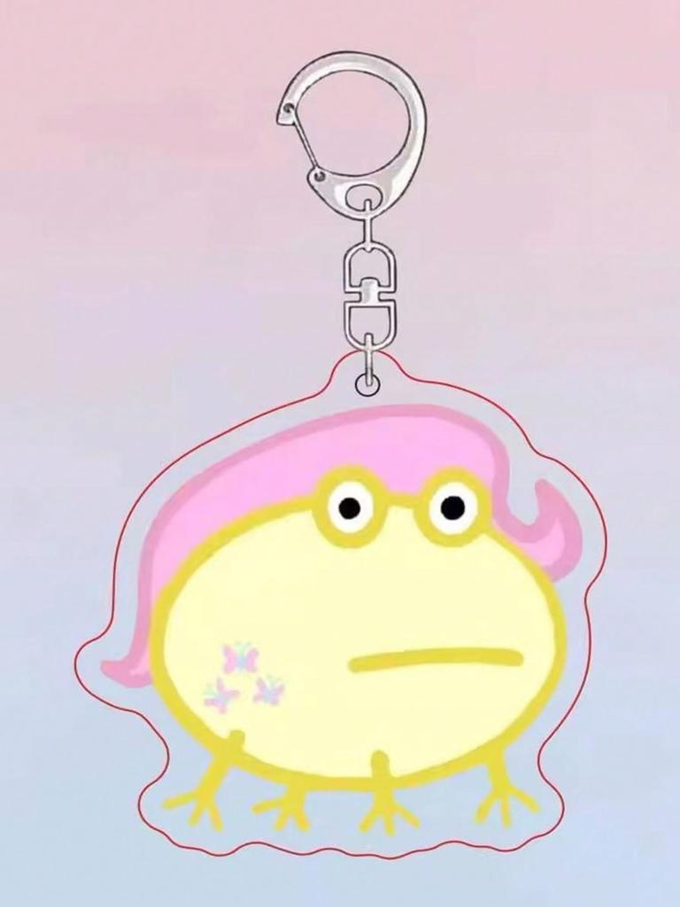 1pc My Little Pony Cute,Funny Frog Acrylic Keychain, Character Twilight Sparkle, Rainbow Dash, Pinkie Pie, Fluttershy, Suitable For Keys, Decorations,