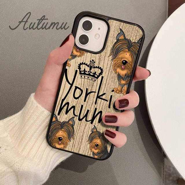 Yorkshire Terrier Dog Puppy Phone Case for iPhone 11 12 13 14 Pro Max Mini X XR XS SE 2020 6 7 8 Plus Samsung S21 S22 Shell