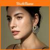 Boucles d'oreilles Cristal Forme C Géométrique Creuse pour Soirée Fête de Mariage Bijoux