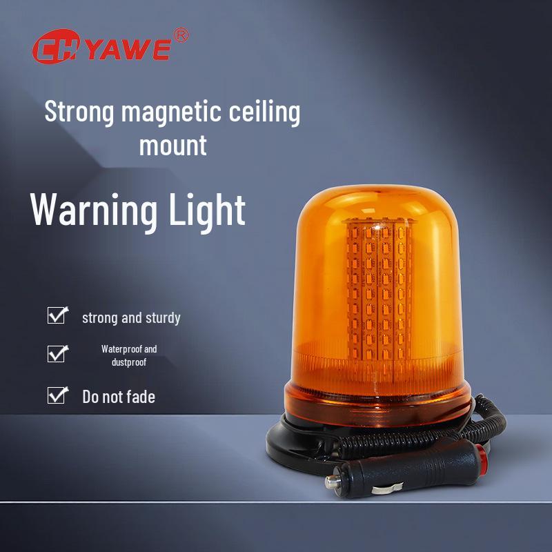 12V/24V Magnetic LED Rotating Strobe Light for Cars, Forklifts, and Rescue Vehicles