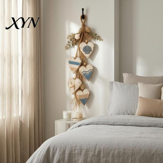 Настенный декор для дома, Декор в виде сердца, 5-слойное украшение-сердце, Деревянная винтажная выбеленная табличка в стиле рустик, фармхаус, прибрежный стиль, День благодарения, Осень