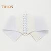 Women Lace-up Corset Wide Elastic Waist Belt Faux Leather Slimming Body Waistband Dress Shirt Decoration