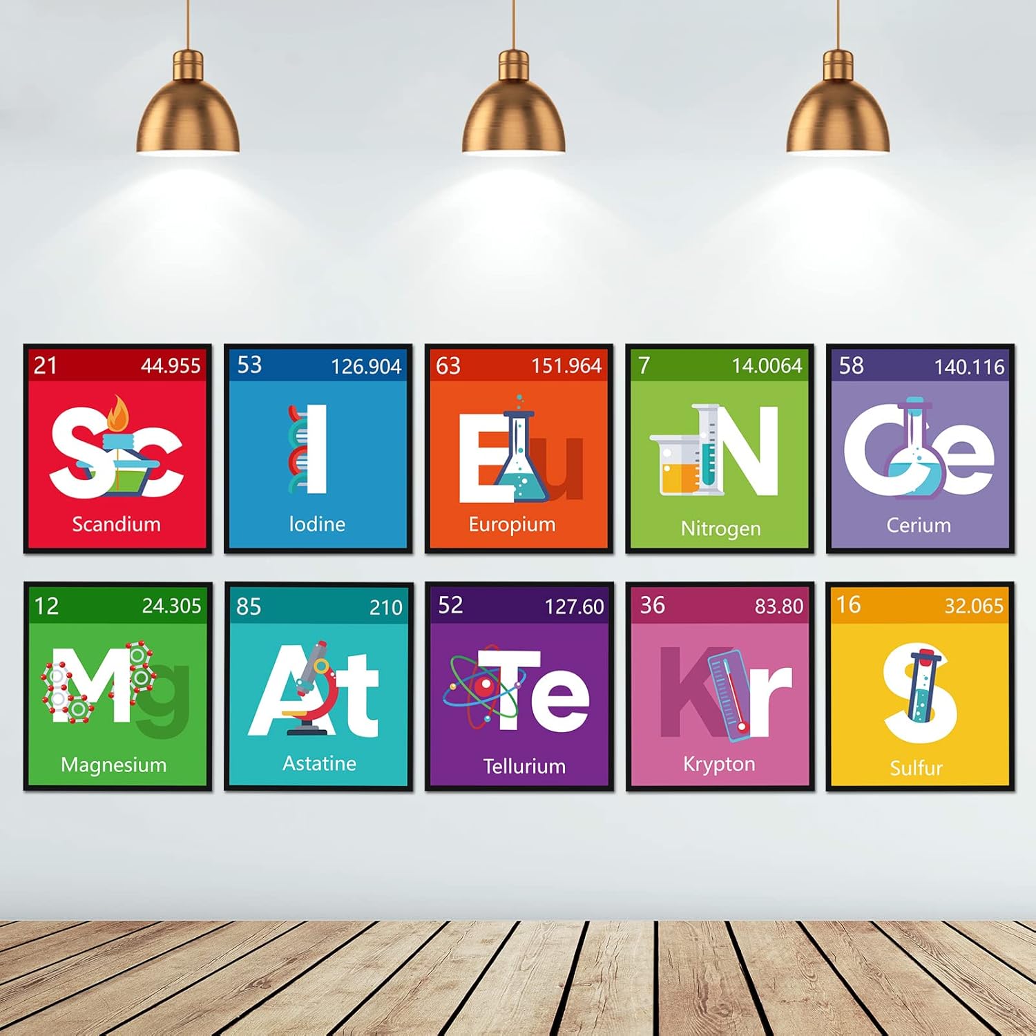 10 Pcs Science Bulletin Board Set Scientist Posters Classroom Decoration Banner Classroom Wall Decoration for Teachers Science Lab Cutouts for Colorful