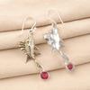 Natural Pink Rubellite Gemstone 925 Sterling Silver Handcrafted Earrings 2.17" EE-148-1