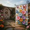 Spring Garden Flag 12x18 Inch Double Sided Colorful Flowers Butterflies Burlap Yard Flags Summer Seasonal Outdoor Welcome Decor