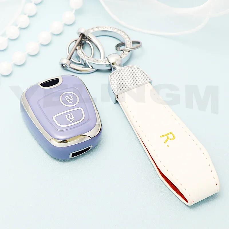 TPU Car Remote Key Case Cover Shell Fob Keychain for Peugeot 107 206 207 307 for Citroen C1 C2 C3 C4 for Toyota Aygo Keychain