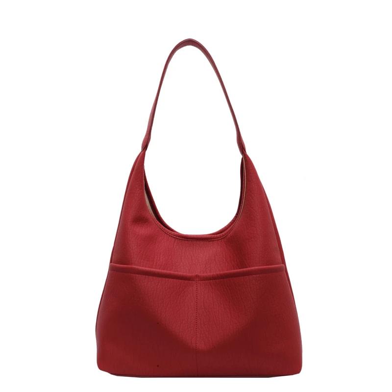 Unikátní dámská taška přes rameno  velká kapacita  podzimní a zimní móda měkká kůže crossbody ženská taška