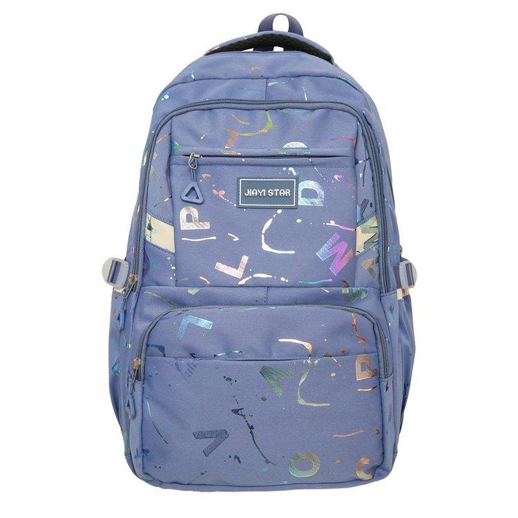 Female Large-Capacity Backpack Letter Print Students High School Schoolbag